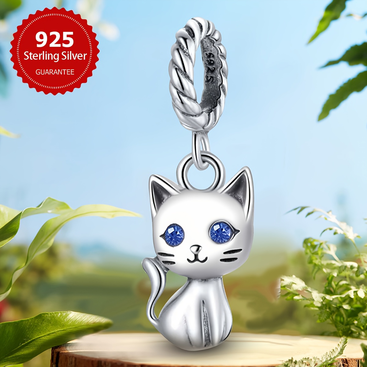 15G Cat DIY Pendant Bracelet & Necklace Accessory S925 Silver Jewelry